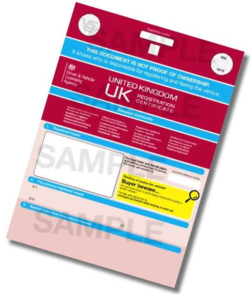 V5 Vehicle Registration Document (V5C)